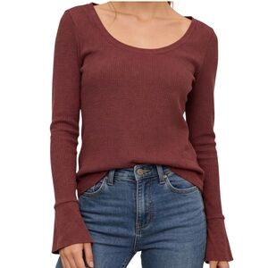 Threads 4 Thought Deep Red Long Sleeve Top